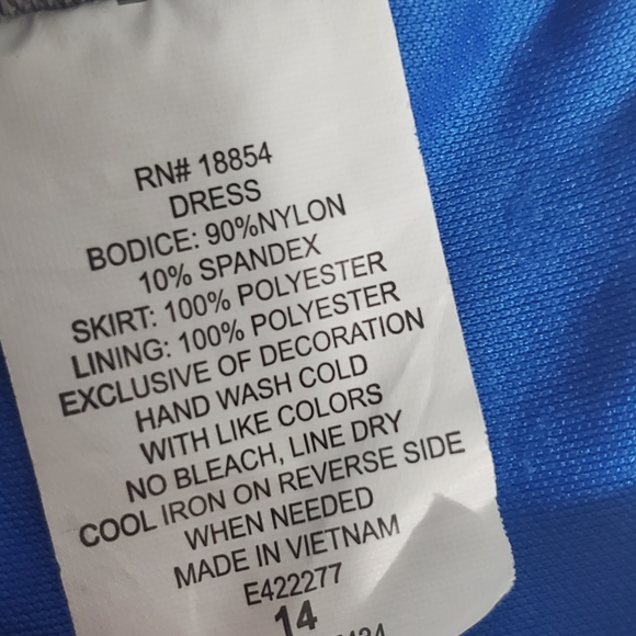 Rare Editions Blue Tulle and Off White Lace Dress Girls Size 14 - Picture 8 of 8